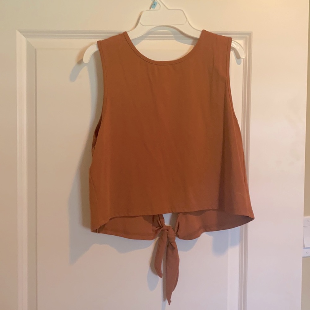 Cropped burnt orange tank top